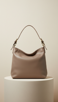 Mink Taupe Slouchy Shoulder Bag